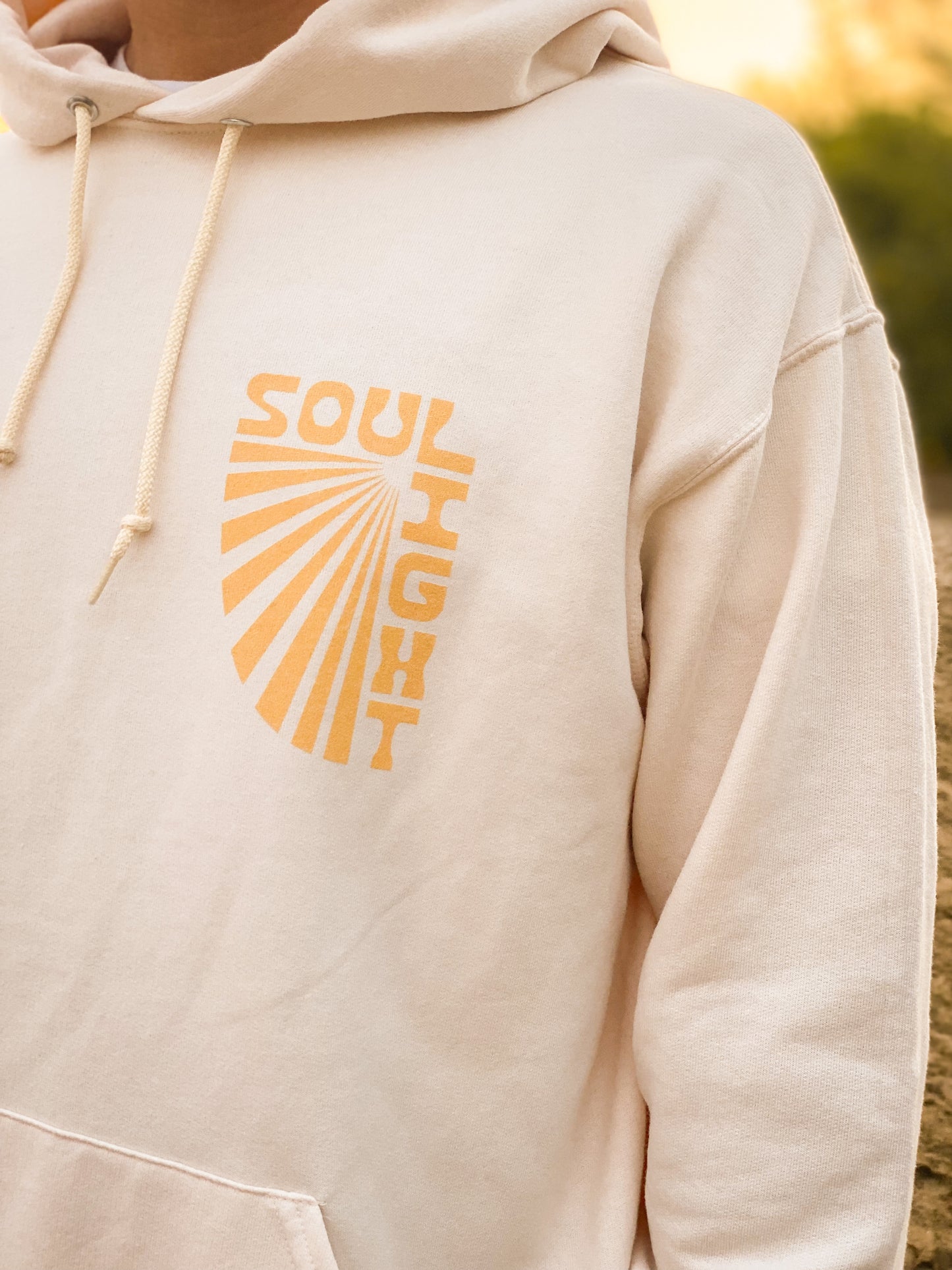 Cream Hoodie Front Screen Print